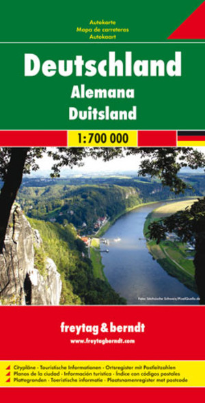 Deutschland Autokarte / Niemcy Mapa samochodowa Skala 1:700 000