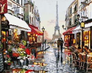 Diamentowa Mozaika Kocham cię! Paryż! 40x50cm