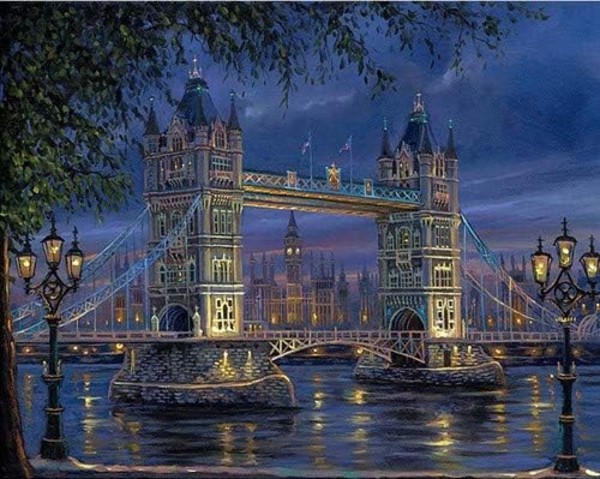 Diamentowa mozaika Londyn nocą