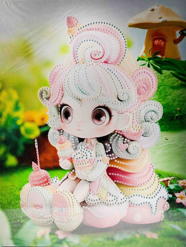 Diamentowa mozaika Słodka dziewczynka z ciasteczkami
