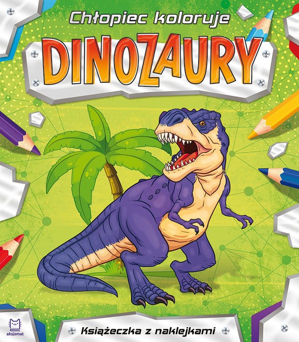 Dinozaury chłopiec koloruje