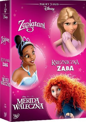 Disney Księżniczka, Pakiet 3 filmów (Zaplątani, Merida Waleczna, Księżniczka i Żaba)