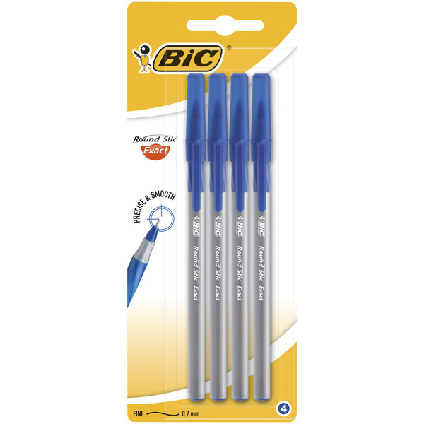 Długopis Round Stick Exact niebieski 4 sztuki