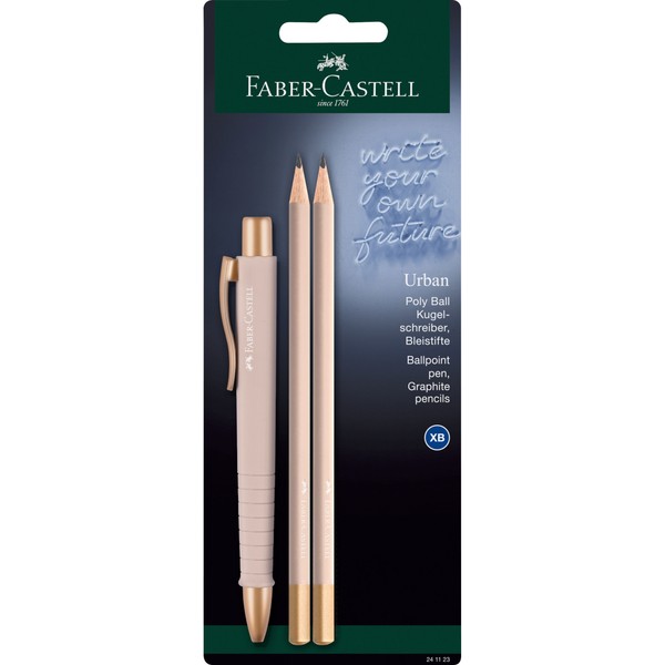 Długopis poly ball urban faber-castell + 2 ołówki blister