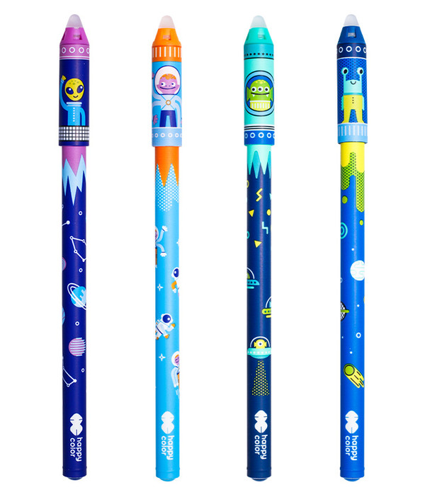 Długopis wymazywalny space2 0.5mm niebieski happy color mix 12szt.