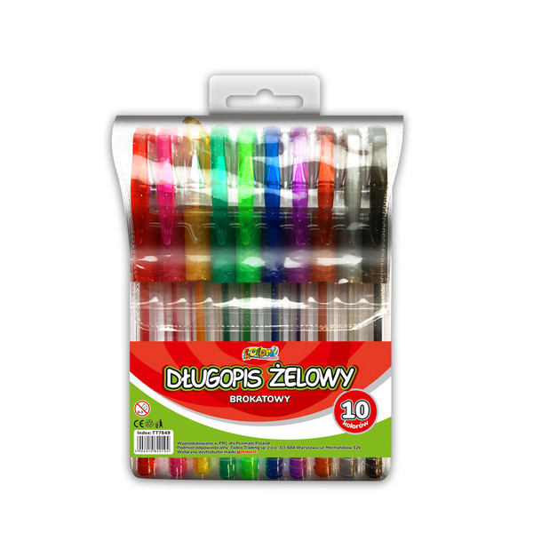 Długopis żelowy brokatowy penmate kolori 10 kolorów