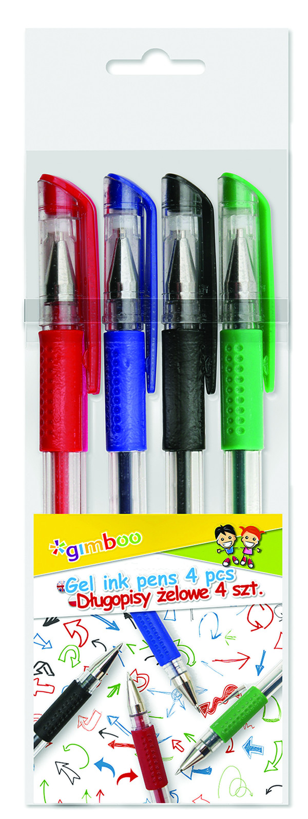Długopis żelowy gimboo classic 0,5mm 4 kolory