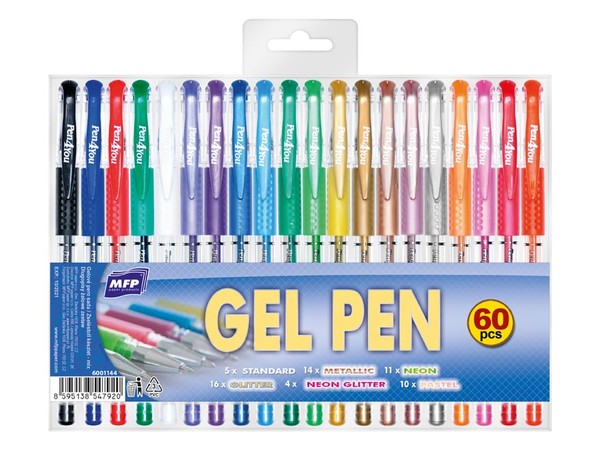 Długopisy żelowe MFP 60 kolorów 1102-1012M