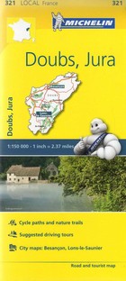 Doubs, Jura Mapa samochodowa 1:150 000