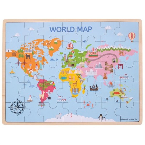 Puzzle Drewniane Mapa Świata