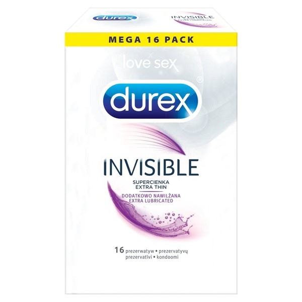 Invisible Super cienkie dodatkowo nawilżane prezerwatywy