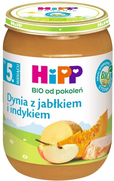 Dynia z jabłkiem i indykiem po 5. miesiącu