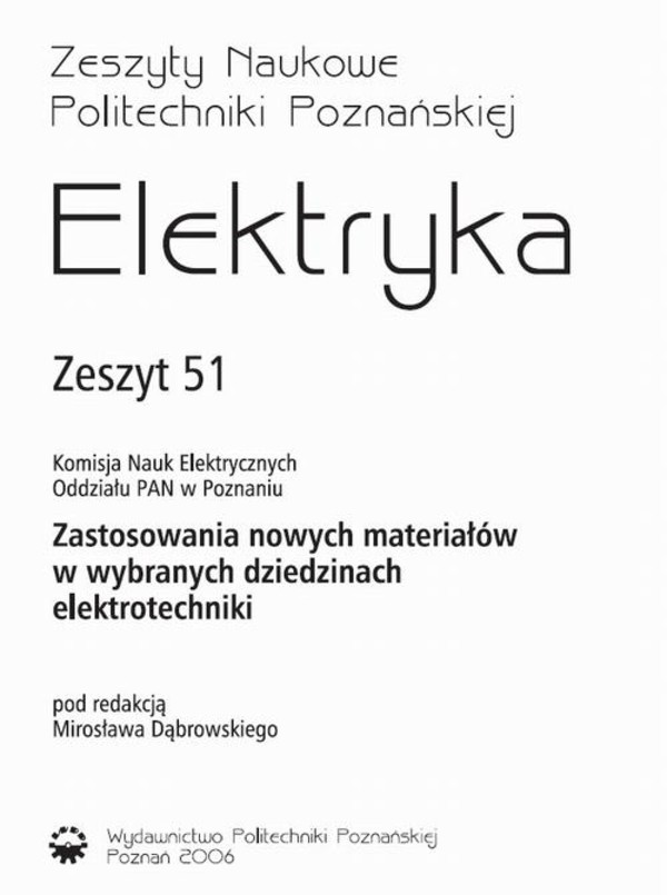 Elektryka. Zeszyty Naukowe Politechniki Poznańskiej, nr 51 - pdf