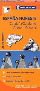 Espana Noroeste, Catalunya, Aragón, Andorra Mapa del coche / Północno-zachodnia Hiszpania, Katalonia, Aragonia, Andora Mapa samochodowa Skala: 1:400 000