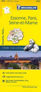 Essone, Paris, Seine-et-Marne Road Map / Essone, Paryż, Seine-et-Marne Mapa Samochodowa Skala: 1:150 000