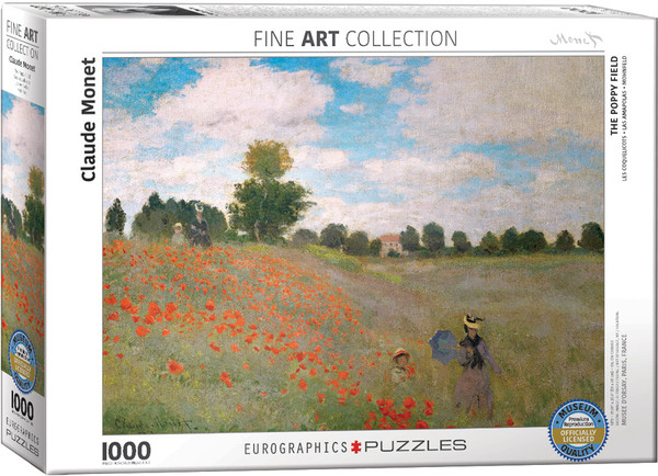 Puzzle Pole maków, Claude Monet 1000 elementów