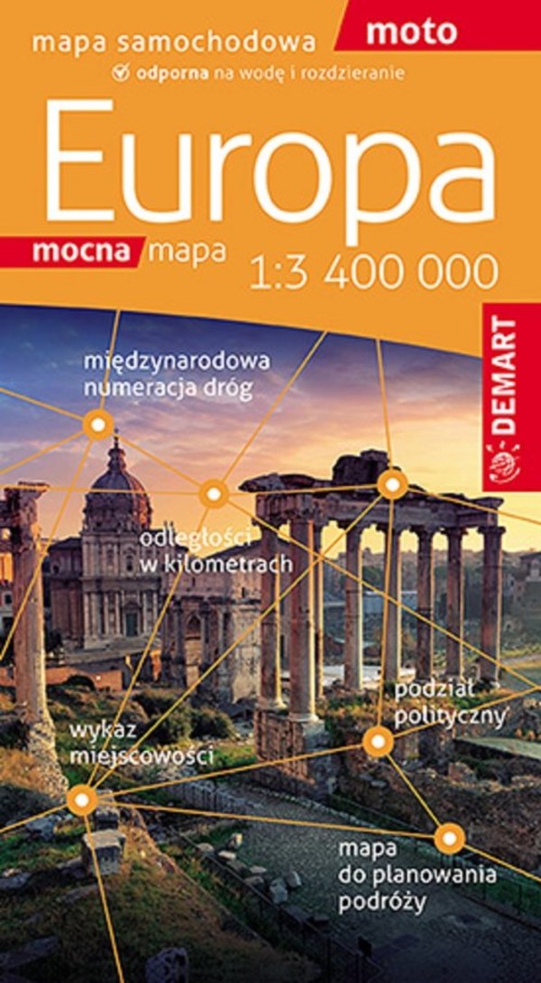 Europa 1:3400 000 mapa samochodowa
