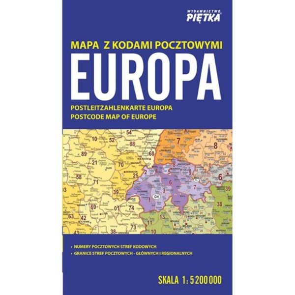 Europa. Mapa z kodami pocztowymi Skala: 1:5 200 000