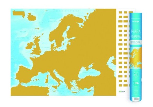 Europa mapa zdrapka Skala: 1:9 000 000