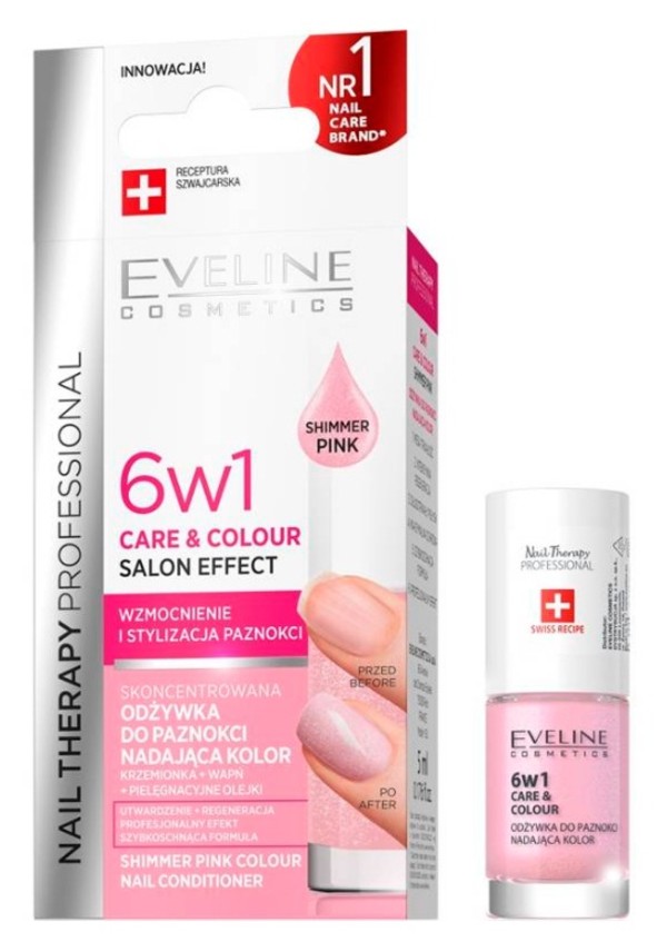 Nail Therapy 6w1 Shimmer Pink Odżywka do paznokci nadająca kolor