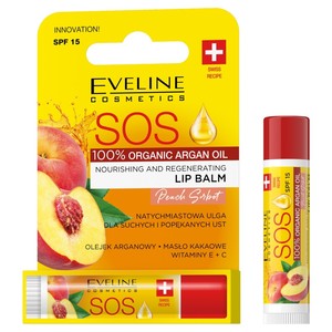 Peach Sorbet SOS 100% Organic Argan Oil Balsam do ust odżywczo-regenerujący