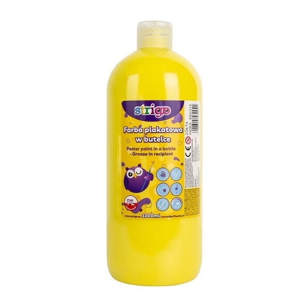 Farba plakatowa strigo butelka 1000 ml żółta