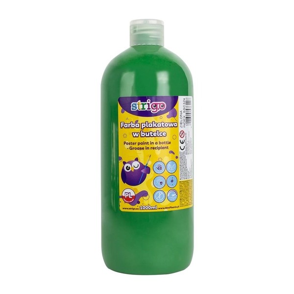 Farba plakatowa strigo butelka 1000 ml zielona