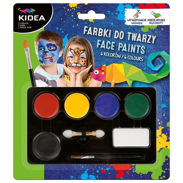 Farbki do malowannia twarzy 6 kolorów KIDEA