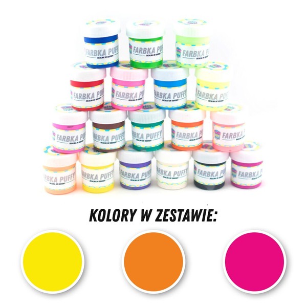 Zestaw Farbki tekstylne 5 (żółty jasny/pomarańczowy/fuksja) 3 x 25ml