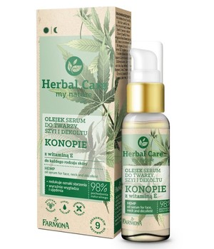 Herbal Care Olejek-serum do twarzy, szyi i dekoltu Konopie z witaminą E