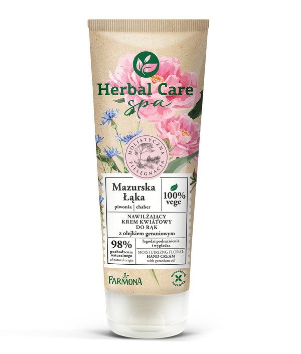 Herbal Care Spa Mazurska Łąka Nawilżający Krem kwiatowy do rąk z olejkiem geraniowym