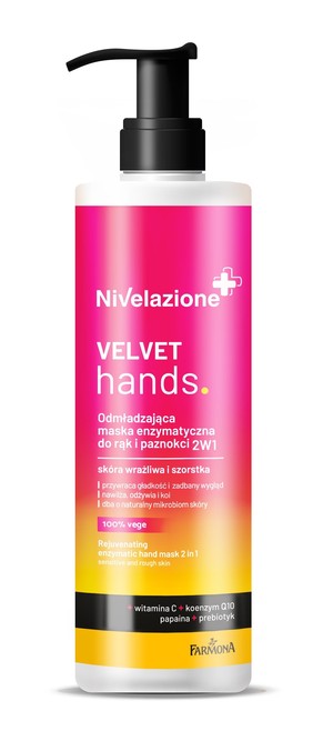 Nivelazione+ Velvet Hands Odmładzająca Maska enzymatyczna do rąk i paznokci 2w1