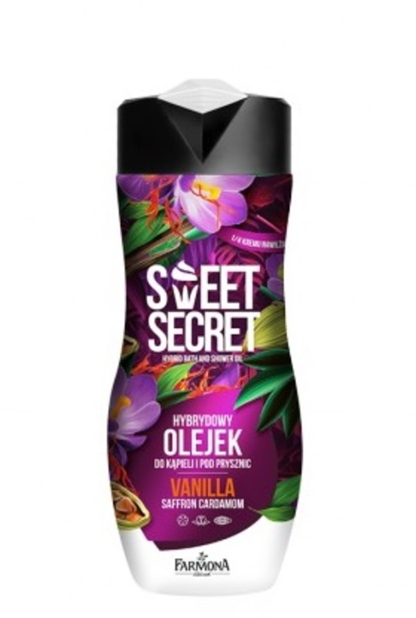 Sweet Secret Olejek z 1/4 kremu nawilżającego do mycia ciała Wanilia z szafranem i kardamonem