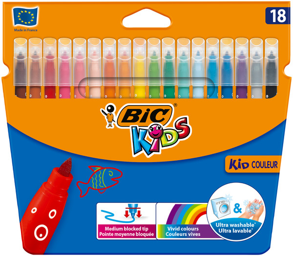 Flamastry bic kids kid couleur 18 kolorów