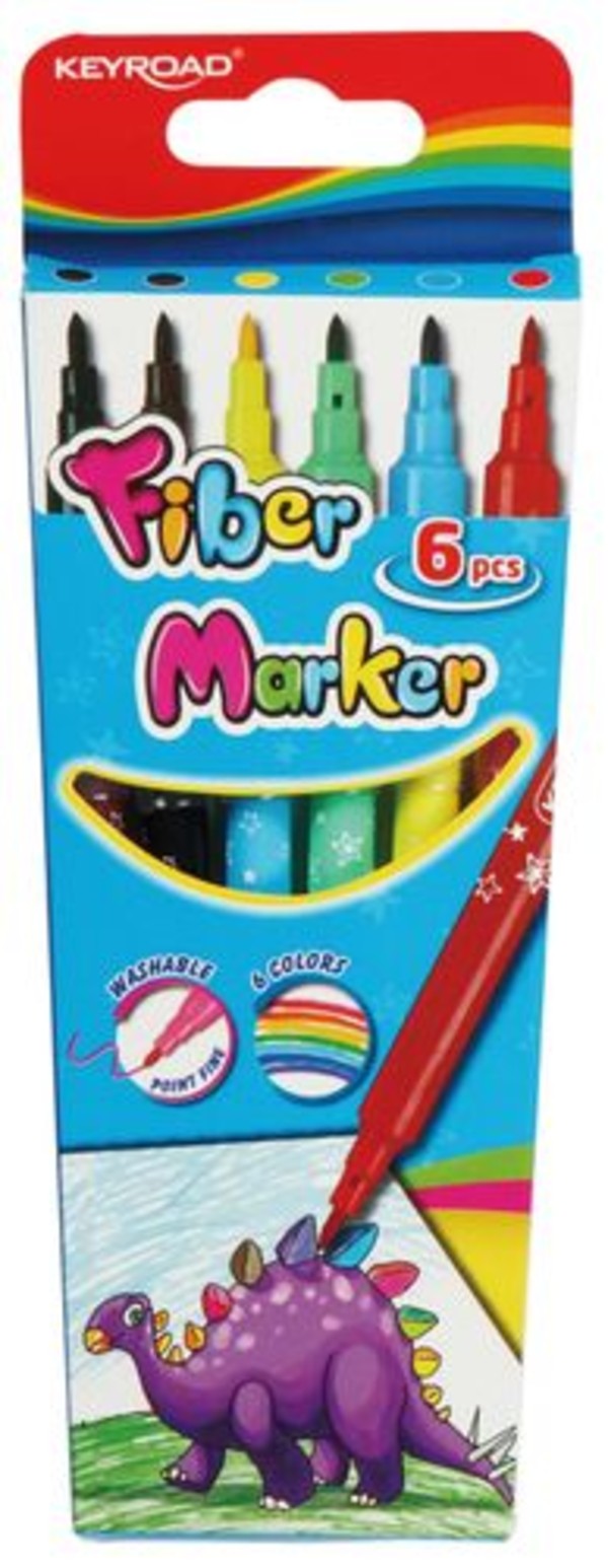 Flamastry fiber marker keyroad 6 kolorów
