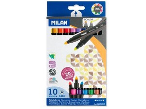 Flamastry Milan bicolor cienkie 20 kolorów
