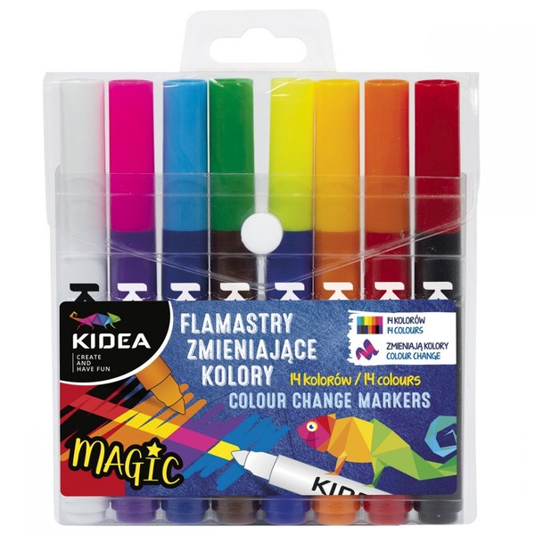 Flamastry zmieniające kolory 8 pisaków Kidea