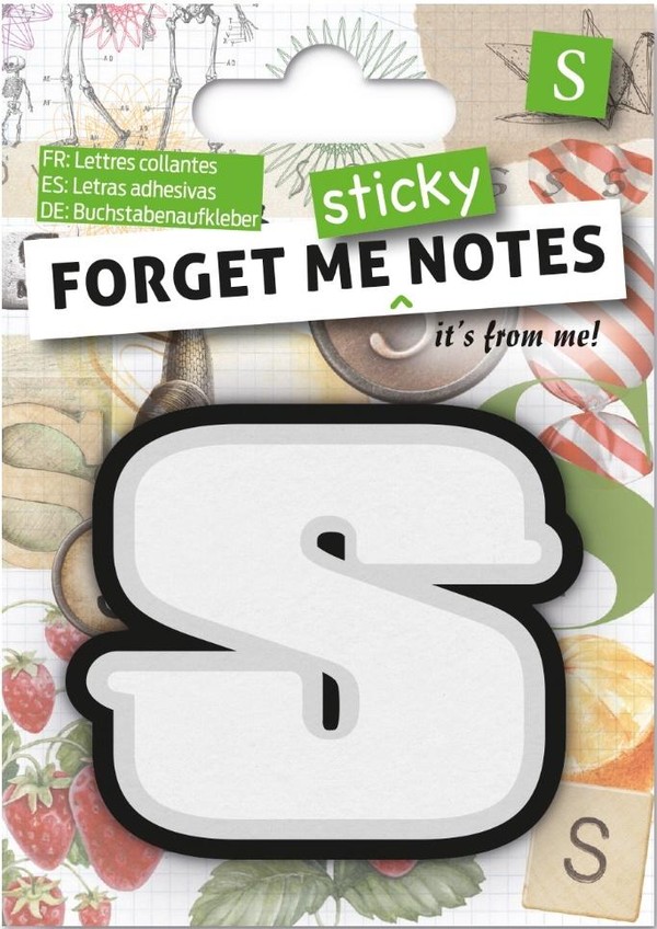 Kartki samoprzylepne Forget me sticky notes litera S