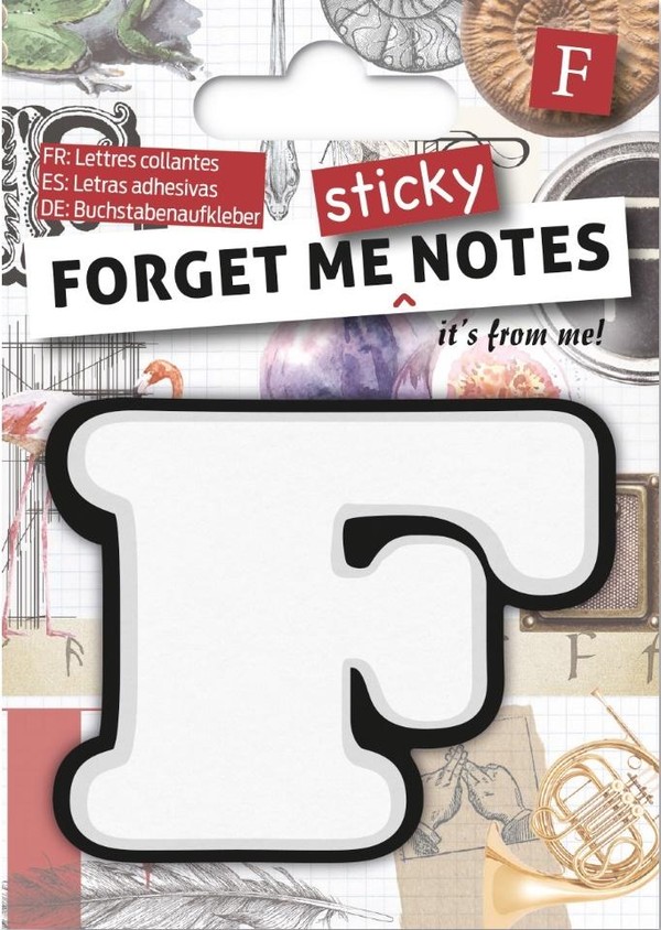 Kartki samoprzylepne Forget me sticky notes litera F