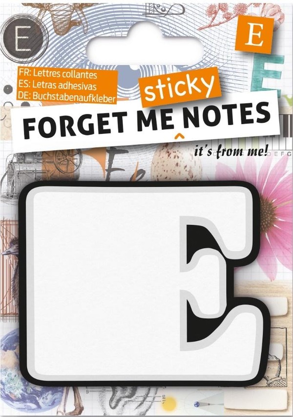 Kartki samoprzylepne Forget me sticky notes litera E