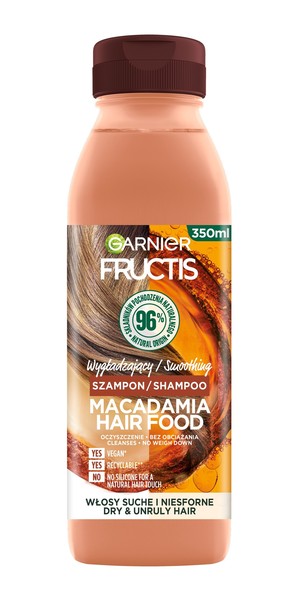Fructis Macadamia Hair Food Szampon wygładzający do włosów suchych i niesfornych