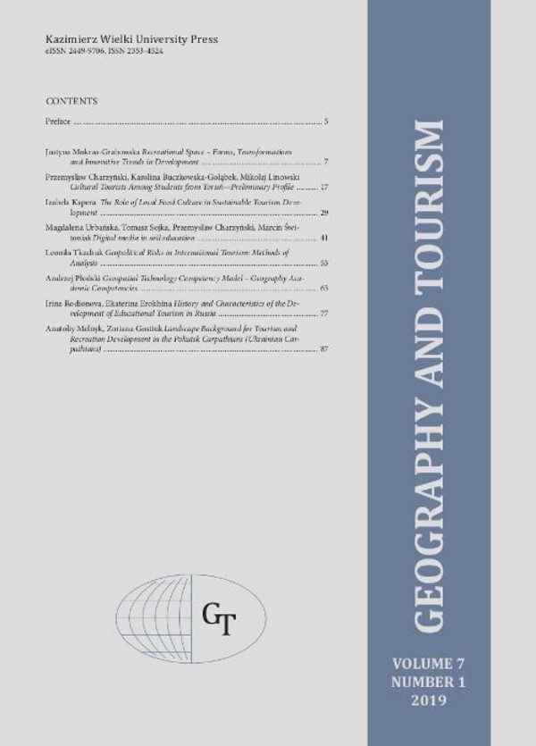 Geography and Tourism 2019 volume 7 number 1 - pdf