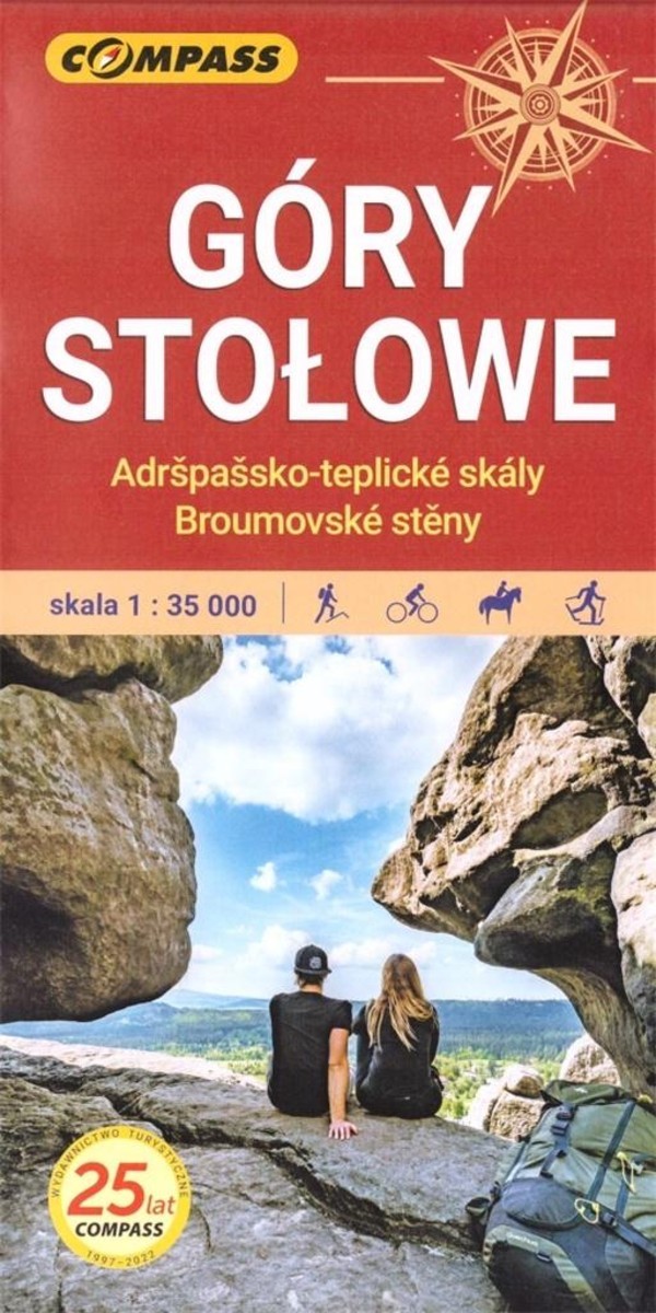 Góry Stołowe. Adrssko-teplicke skaly, Broumovske steny Skala: 1:35 000