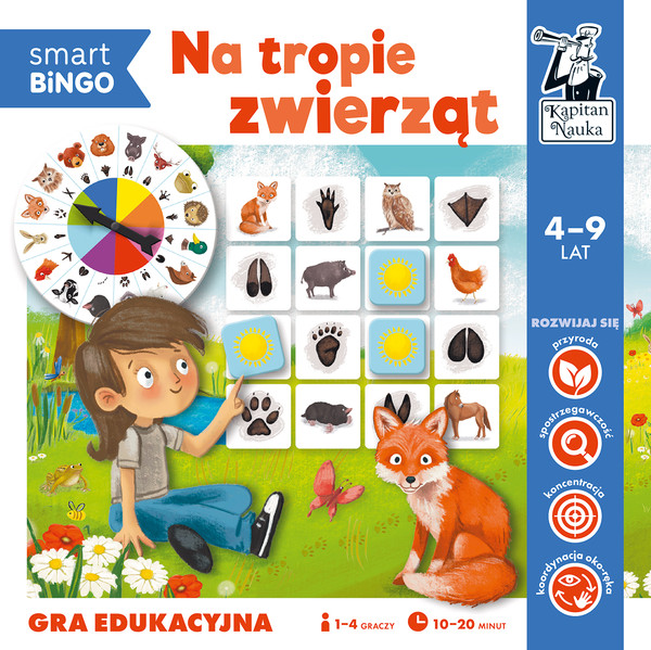 Gra edukacyjna. Smart bingo - Na tropie zwierząt. Kapitan Nauka