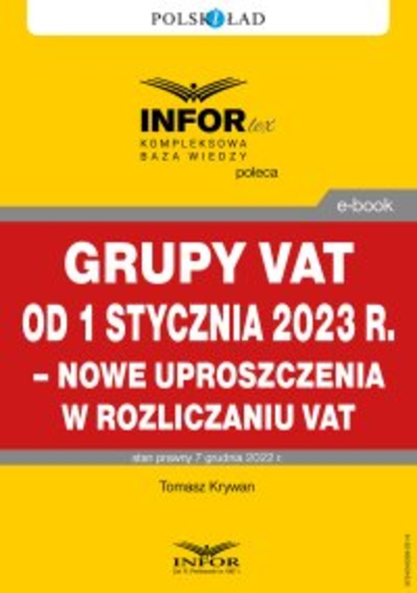 Grupy VAT od 1 stycznia 2023 r. - nowe uproszczenia w rozliczaniu VAT - pdf