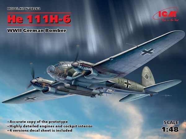 He 111H-6 WWII German Bomber Skala 1:48