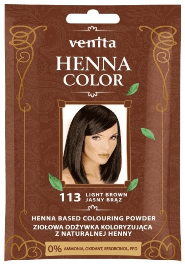 Henna Color 113 Jasny Brąz Ziołowa odżywka koloryzująca z naturalnej henny