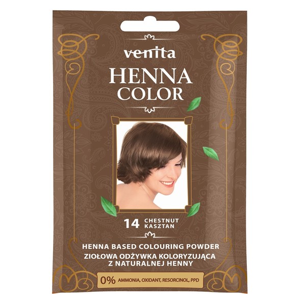Henna Color 14 Kasztan Czekolada Ziołowa odżywka koloryzująca z naturalnej henny
