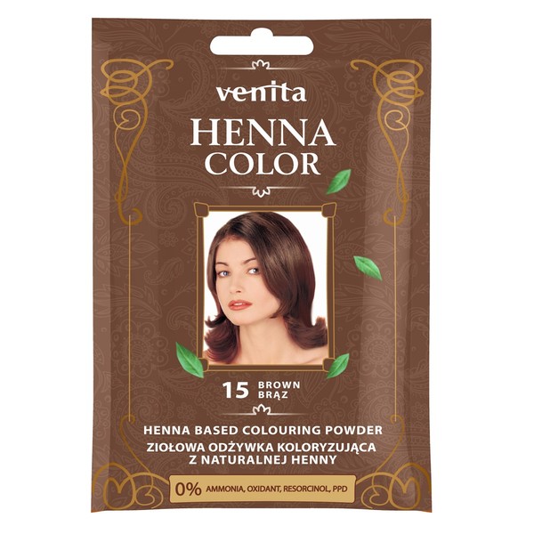 Henna Color 15 Brąz Czekolada Ziołowa odżywka koloryzująca z naturalnej henny
