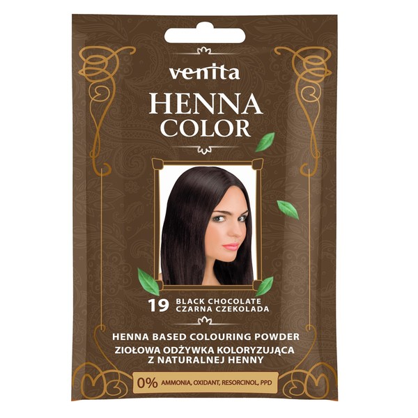 Henna Color 19 Czarna Czekolada Ziołowa odżywka koloryzująca z naturalnej henny